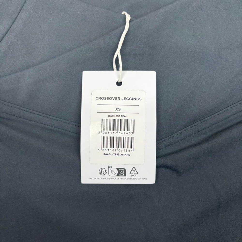 Gymshark Crossover Leggings Darkest Teal XS High Waisted Workout Athleisure NWT - Picture 5 of 7